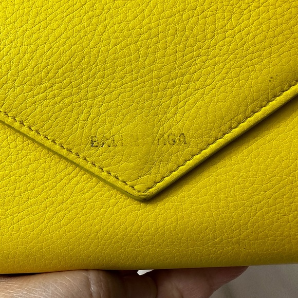 Balenciaga Paper Manny Bi-fold Long Big Wallet Yellow - Picture 3 of 16
